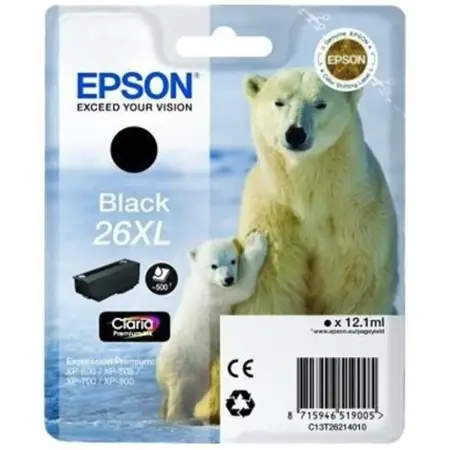Epson T2621 - Tusz 26XL czarny do drukarek Epson XP-510, XP-520, XP-600, XP-605, XP-610 ...